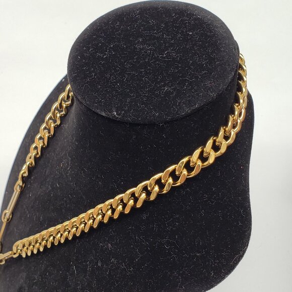 Louis Vuitton Gold Padlock W/ Unbranded Stainless Steel Gold Plated Chain - Picture 10 of 16